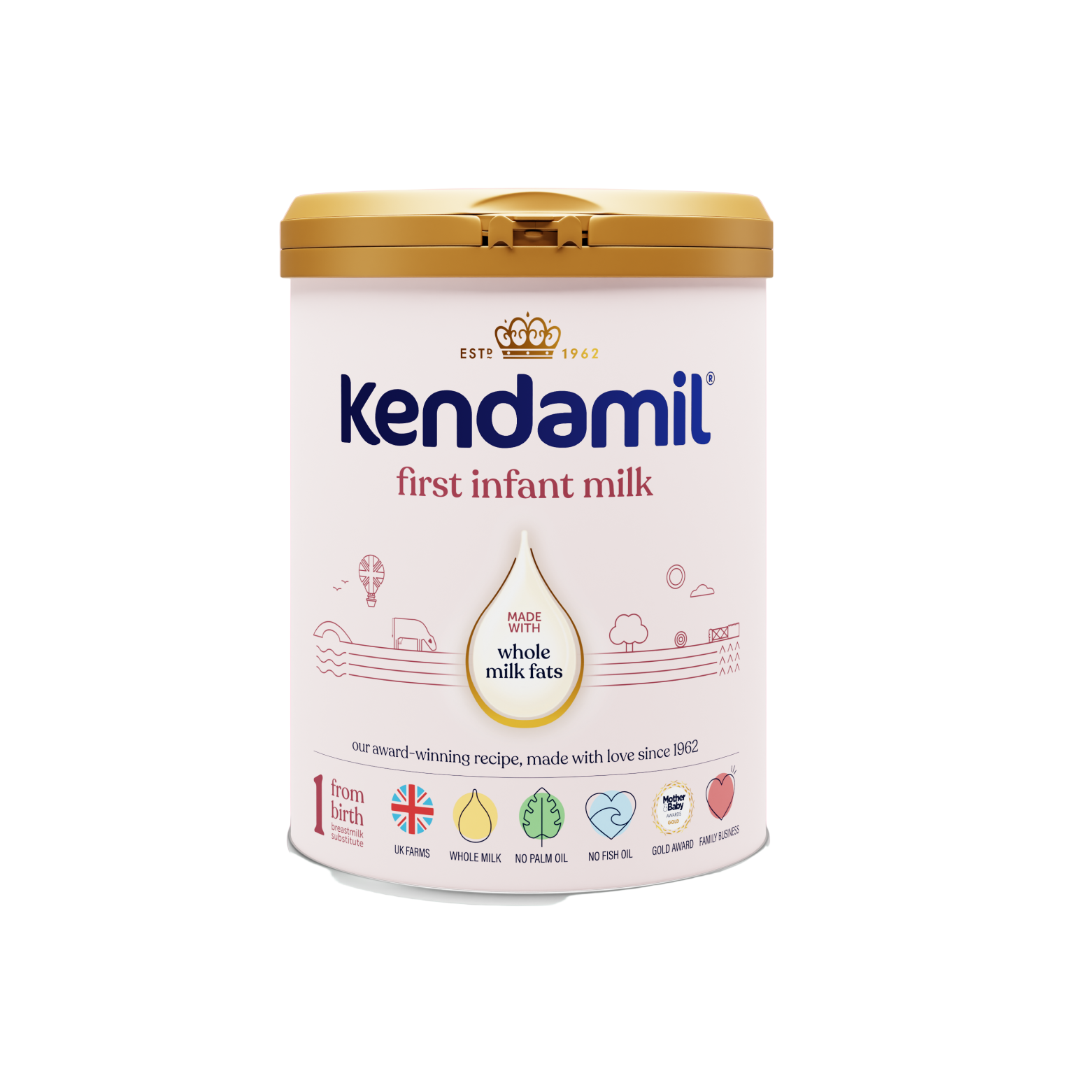 KENDAMIL CLASSIC TIN ON A WHITE BACKGROUND