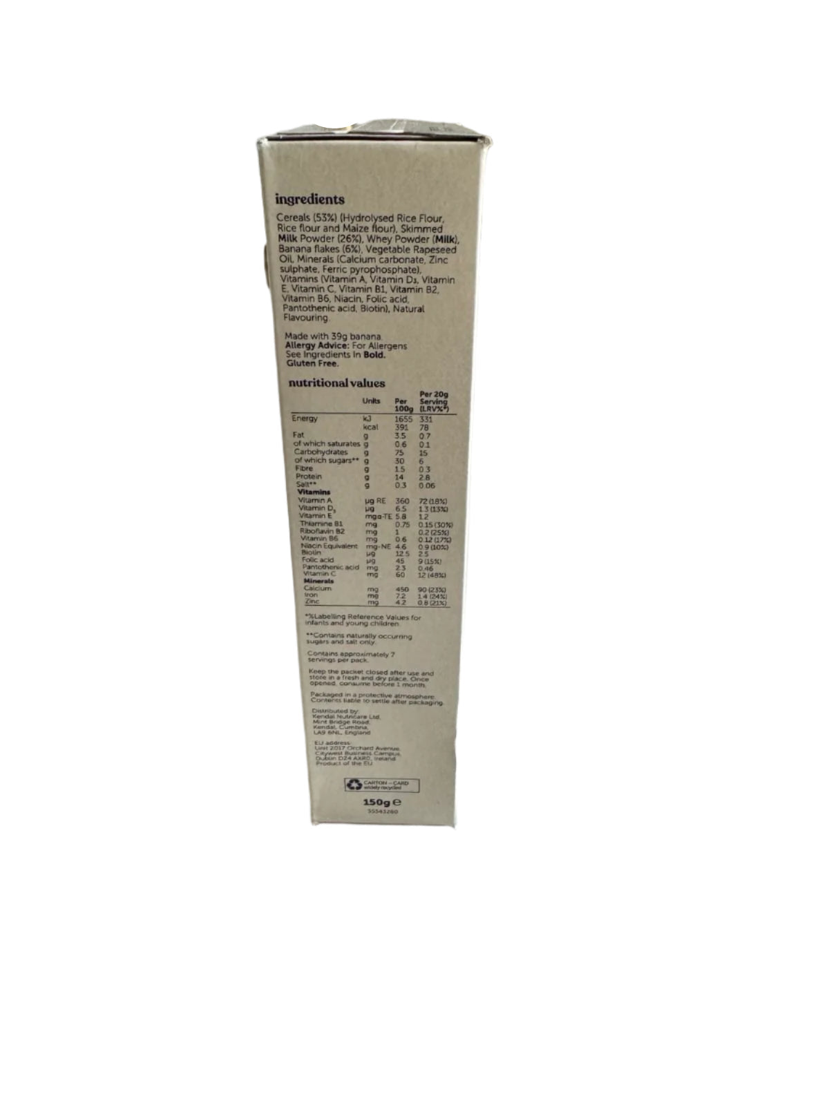 Kendamil Banana Porridge 4+ months (150g)