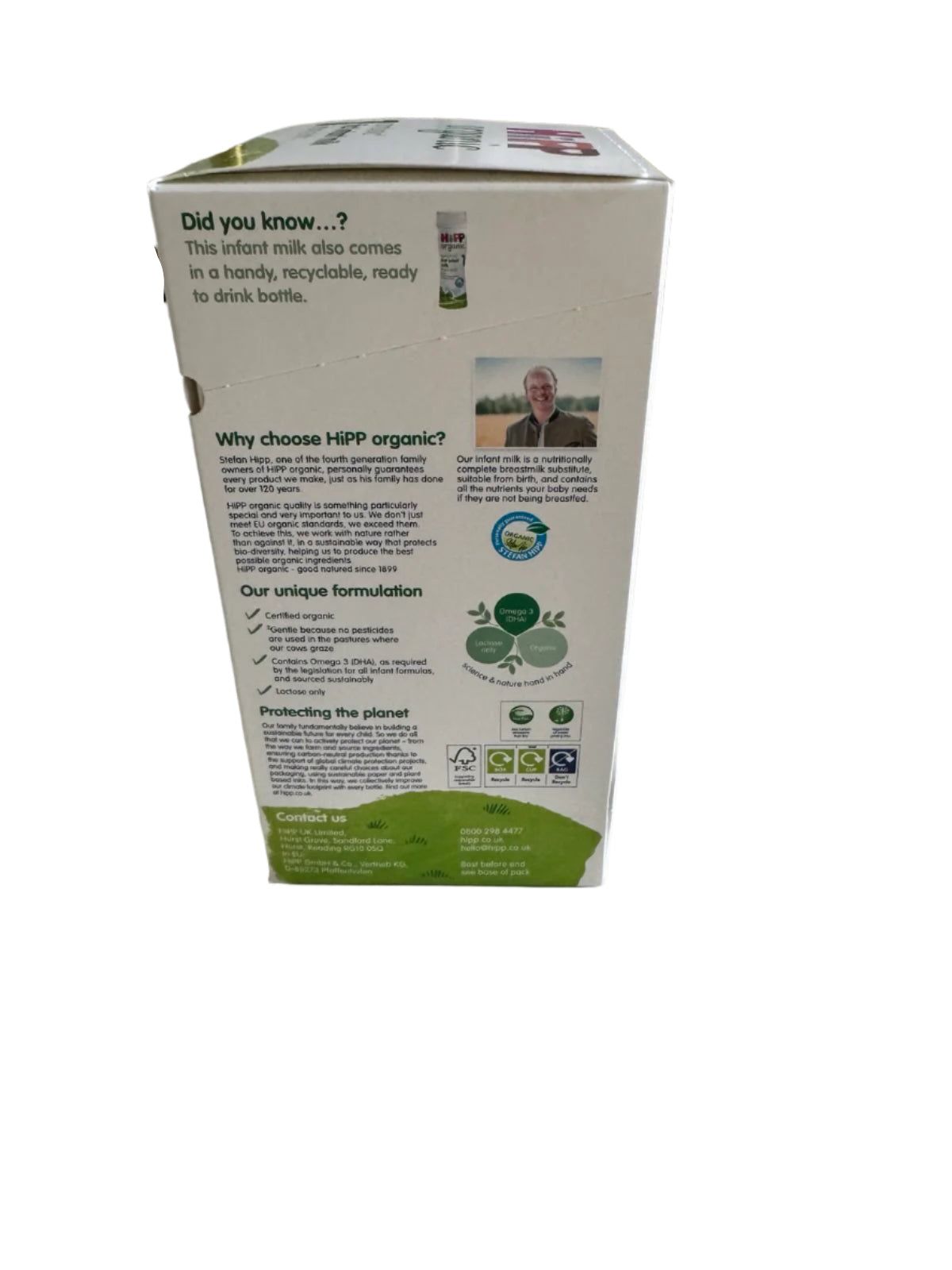 HiPP UK Stage 1 ORGANIC First Infant Baby Formula from birth to 6 months (800g)