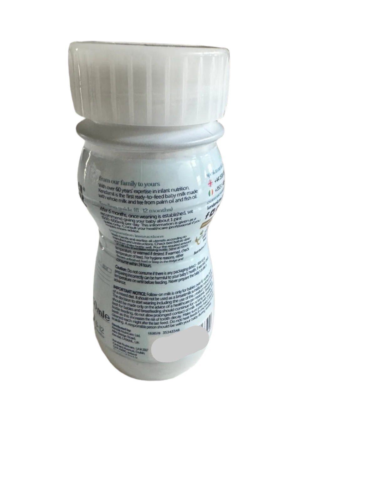 Kendamil Follow On Ready To Feed Milk 250ml Bottle for 6-12 months - Pack of 6 (250ml x 6)
