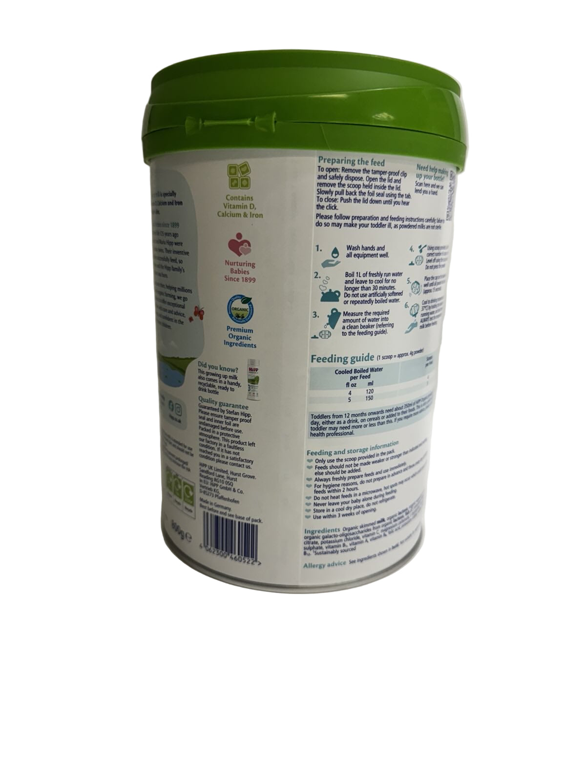 HiPP UK Stage 3 ORGANIC Growing Up Baby Formula 12+ months (800g)