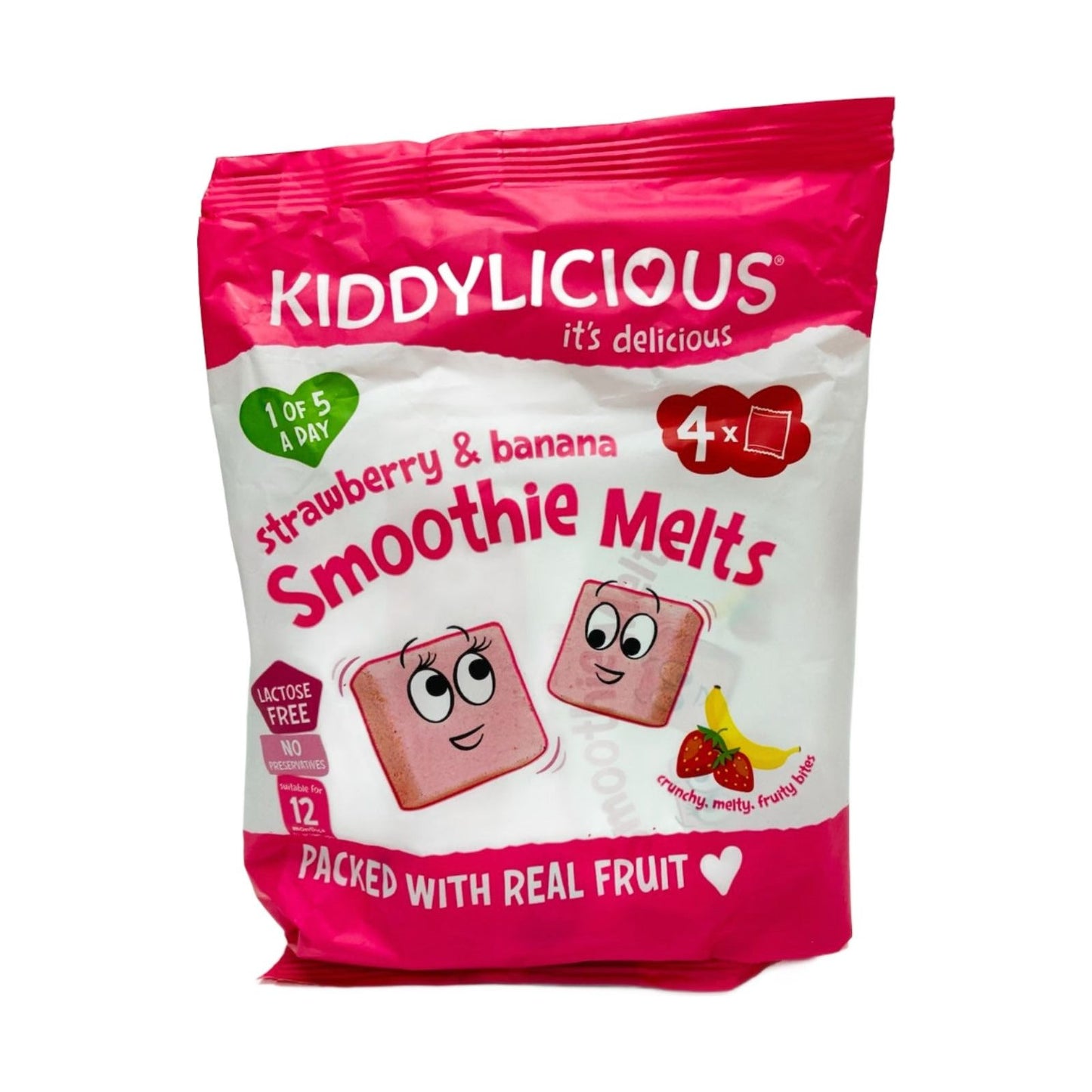 Kiddylicious Strawberry & Banana Smoothie Melts Multipack (4 x 6g)
