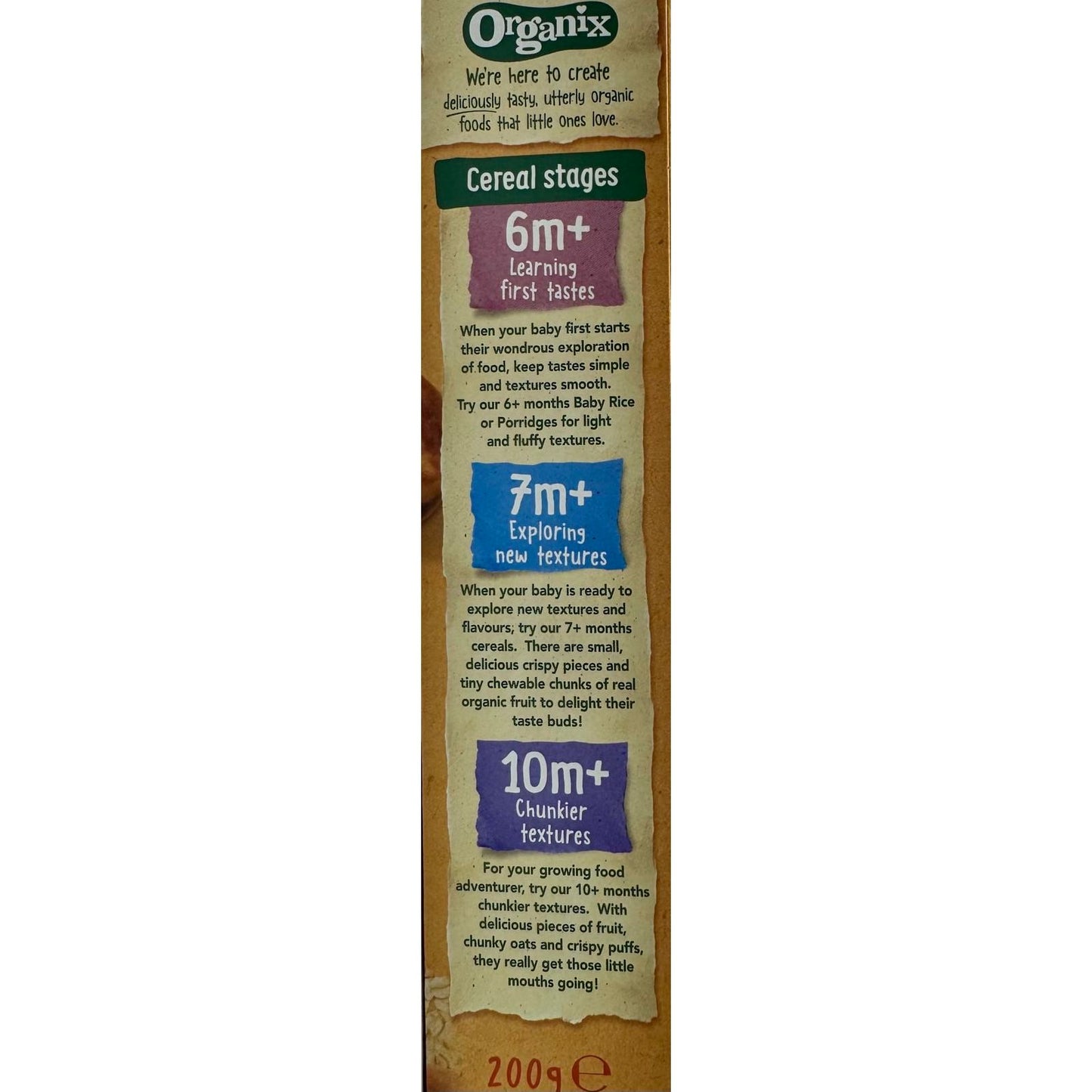 Organix Banana Peach & Apple Organic Baby Muesli, 10 months+ 200g