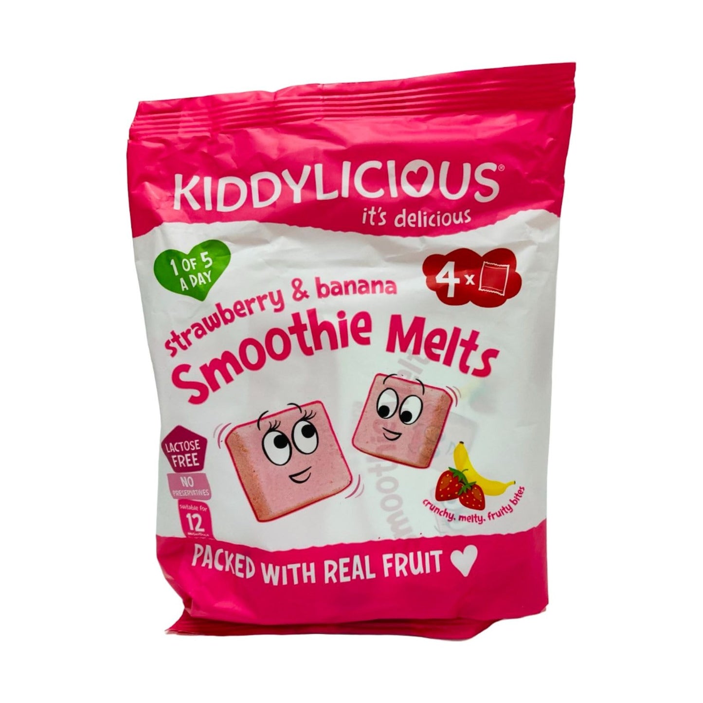 Kiddylicious Strawberry & Banana Smoothie Melts Multipack (4 x 6g)