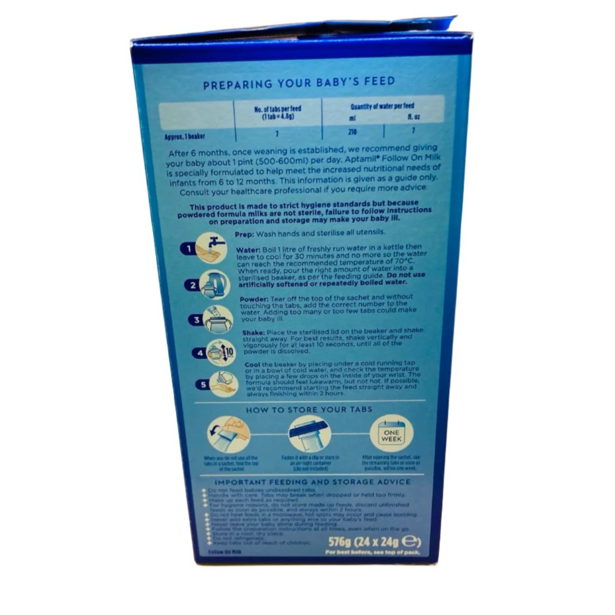 Aptamil Tabs 2 Pre-Measured Follow on Milk 6-12 Months (24 sachets x 5 Tabs) 120 Tabs Total - UK VERSION