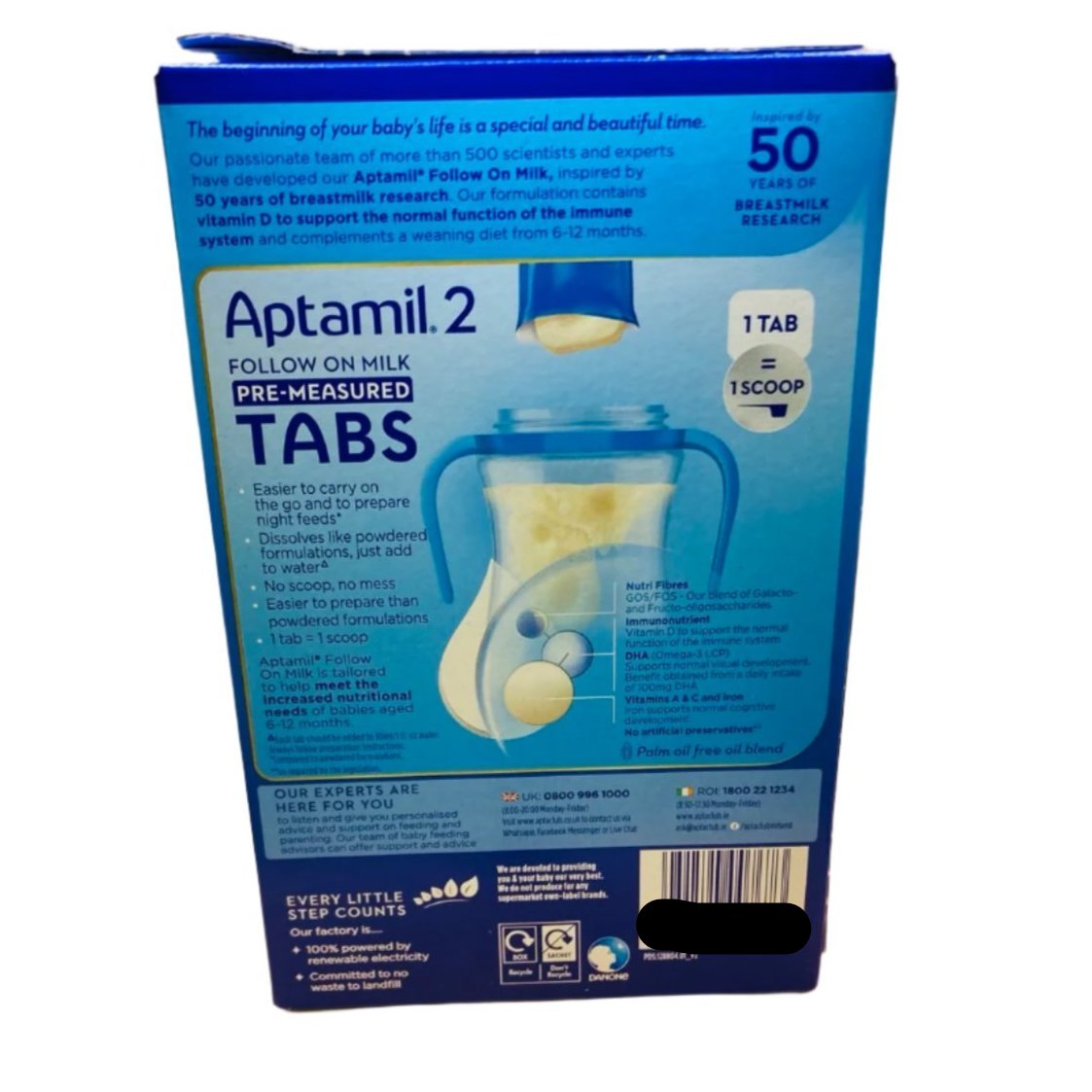 Aptamil Tabs 2 Pre-Measured Follow on Milk 6-12 Months (24 sachets x 5 Tabs) 120 Tabs Total - UK VERSION