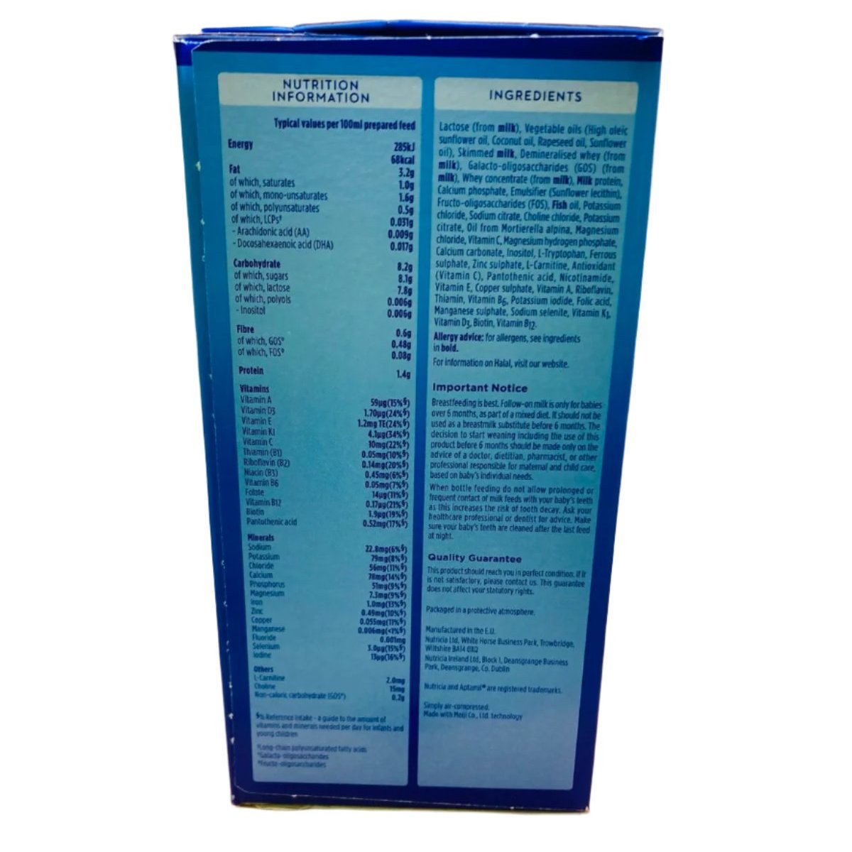 Aptamil Tabs 2 Pre-Measured Follow on Milk 6-12 Months (24 sachets x 5 Tabs) 120 Tabs Total - UK VERSION