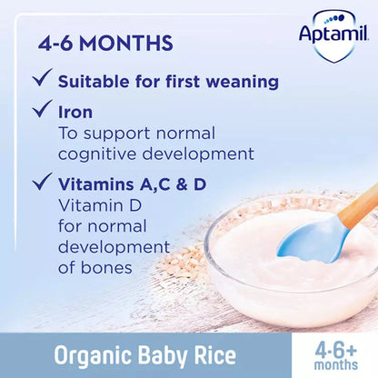 Aptamil Organic Baby Rice Cereal, 4 months+ Aptamil