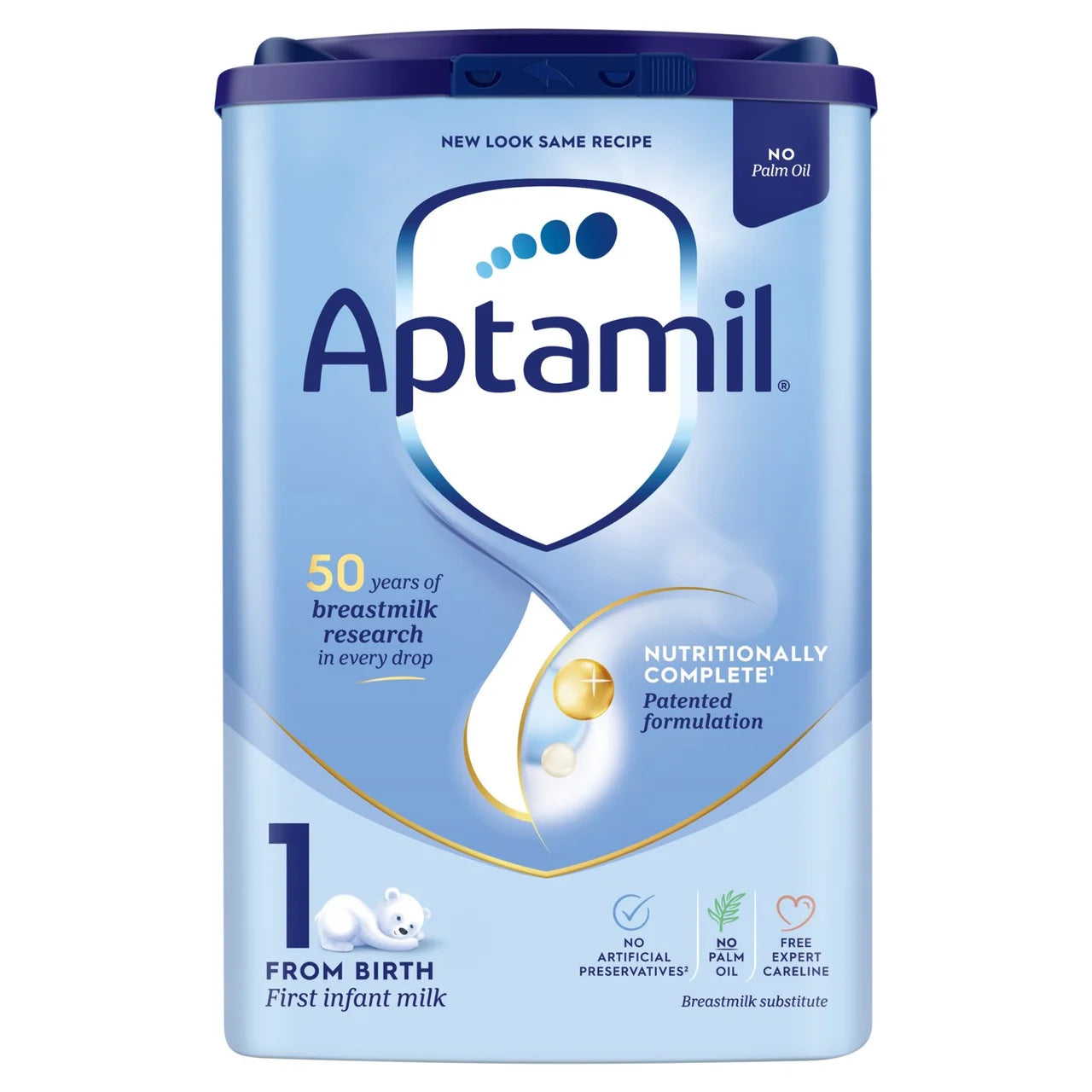 Aptamil baby formula powder packaging on a white background