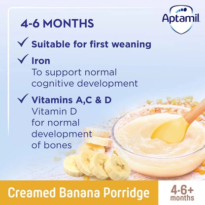 Aptamil Creamed Banana Porridge Baby Cereal (125g) - UK VERSION Aptamil