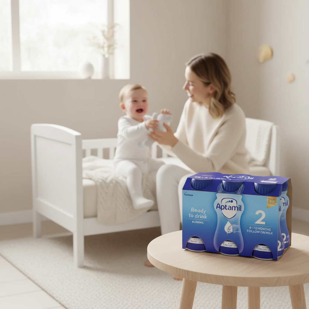 Aptamil 2 Follow On Baby Milk Formula Liquid Ready to Feed 6-12 Months 6 x 200ml Aptamil