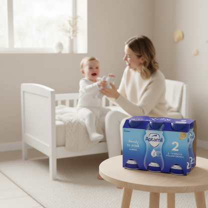 Aptamil 2 Follow On Baby Milk Formula Liquid Ready to Feed 6-12 Months 6 x 200ml Aptamil