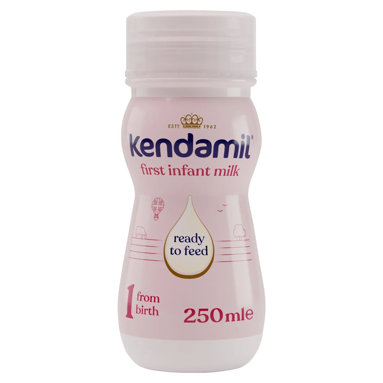 Kendamit first infant milk bottle on a white background