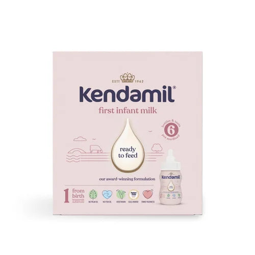 Kendamil first infant milk packaging on a white background