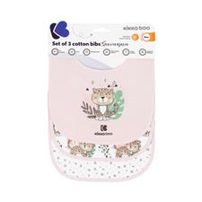 Kikka Boo Cotton Bibs Savanna Pink 3 Pack