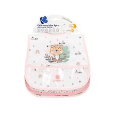 Kikka Boo Eva Terry Bib With Catcher Savanna Pink 3 Pack