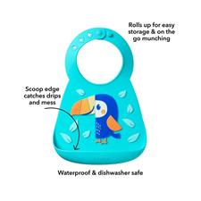 Nuby 3D Silicone Bib Toucan (Aqua Blue)