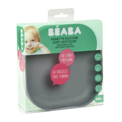 Béaba Silicone Suction Plate Mineral Grey