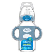 Dr Brown's Milestones™ Sippy Spout Bottle with Silicone Handles Blue 270ml