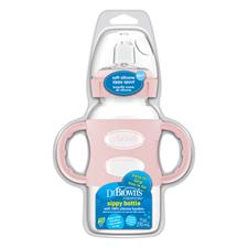 Dr Brown's Milestones™ Sippy Spout Bottle with Silicone Handles Pink 270ml