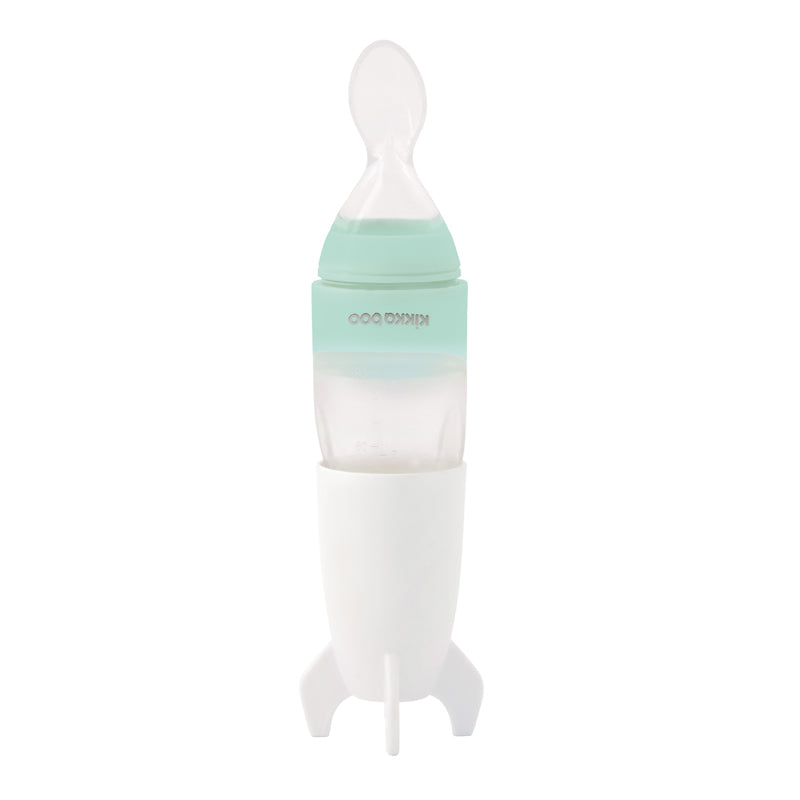 Kikka Boo Silicone Squeeze Bottle With Spoon Rocket Mint 90ml