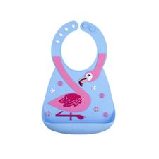 Nuby 3D Silicone Bib Flamingo (Blue)