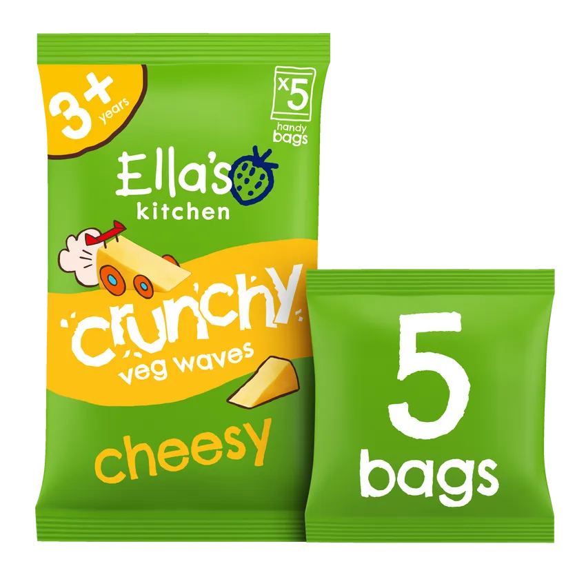 Ella's Kitchen Cheesy Crunchy Veg Waves 3+ Years 5 Pack (10g x 5)