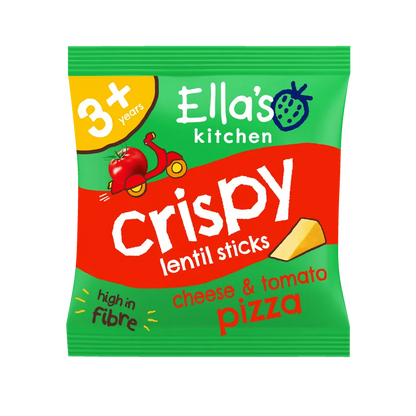 Ella's Kitchen Crispy Lentil Sticks Cheese + Tomato Pizza Flavour 3+ Years 5 Pack (10g x5)