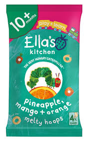 Ella's Kitchen Pineapple, Mango + Orange Melty Hoops - 4 Pack (4 x 9g) - Organic