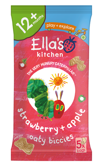Ella's Kitchen Strawberry and Apple Oaty Biccies 5 Pack (20g x 5) - Organic