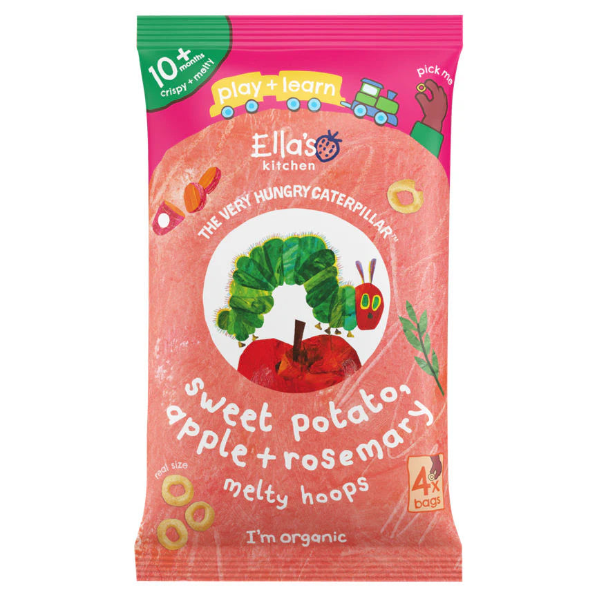 Ella's Kitchen Sweet Potato, Apple + Rosemary Melty Hoops - 4 Pack (4 x 9g)