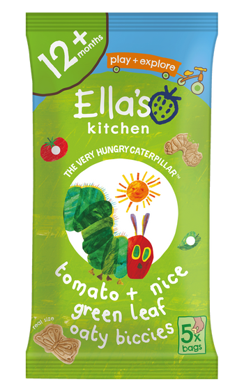 Ella's Kitchen Tomato and Nice Green Leaf (Basil) Oaty Biccies 5 Pack (20g x 5) - Organic