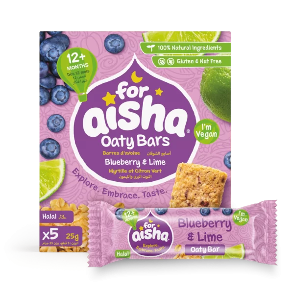 For Aisha Blueberry & Lime Oaty Bar (5x25g)