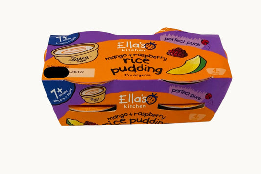 Ella's Kitchen Mango Raspberry Rice Pudding  7+Months (4 x 80g)