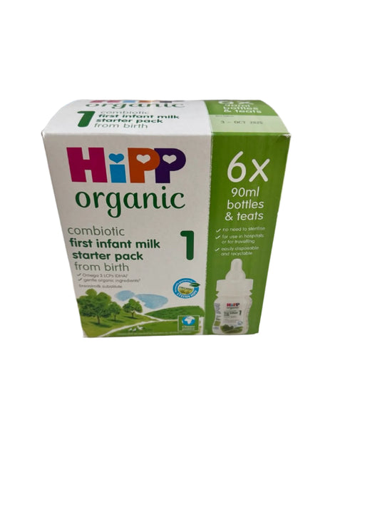 HiPP Organic 1 First Infant Baby Milk Ready to feed Starter pack (6x90ml bottles)