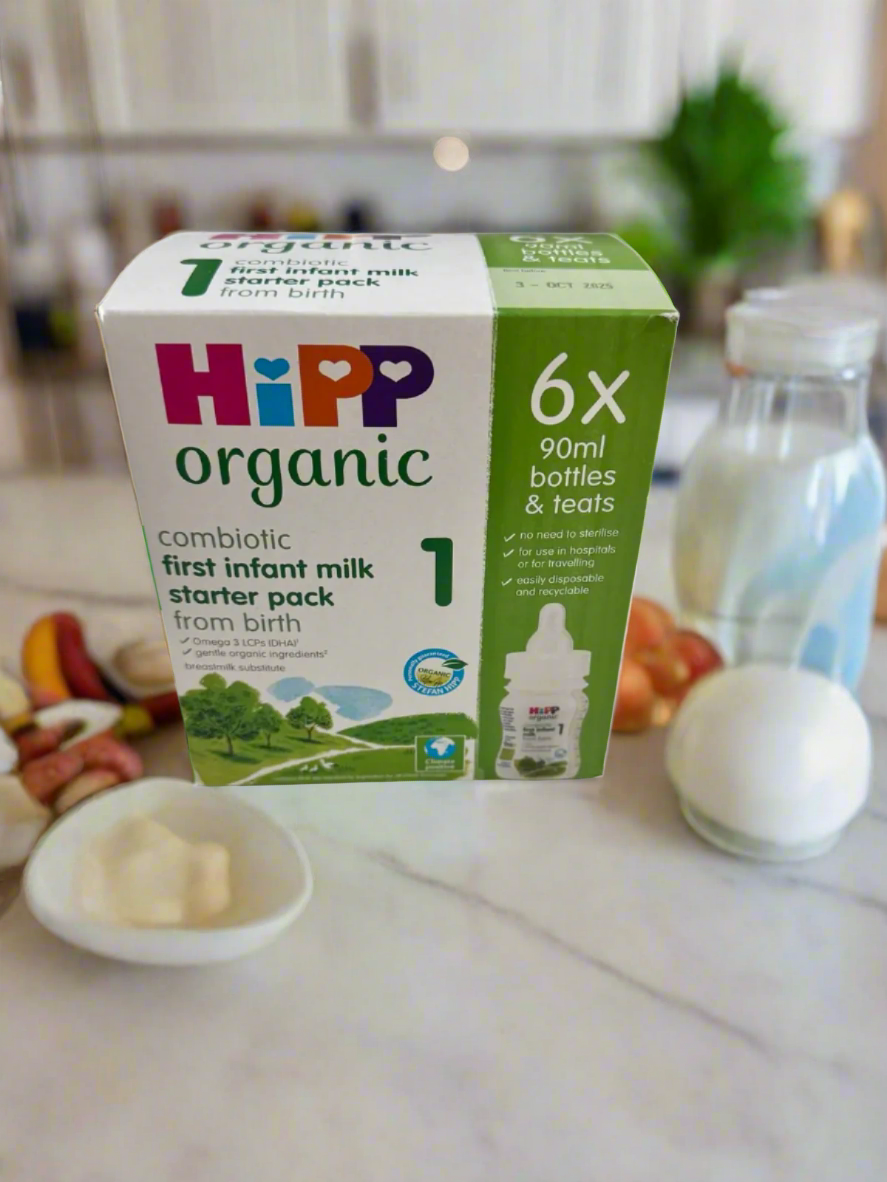 HiPP Organic 1 First Infant Baby Milk Ready to feed Starter pack (6x90ml bottles)