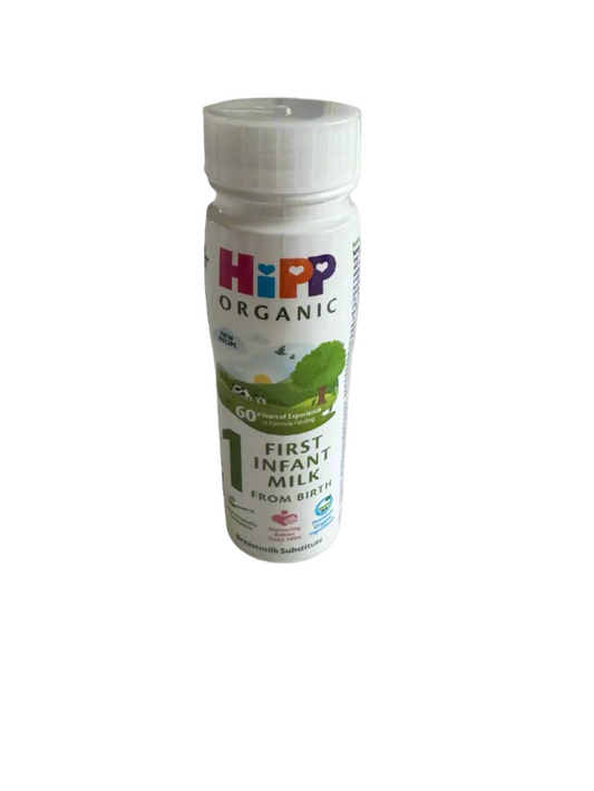 HiPP Organic 1 First Infant Baby Milk Liquid Formula From Birth 200ml - Pack of 6 (200ml x 6)