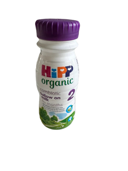 HiPP Organic 2 Follow On Baby Milk Liquid Formula 6-12 months 200ml - Pack of 6 (200ml x 6)