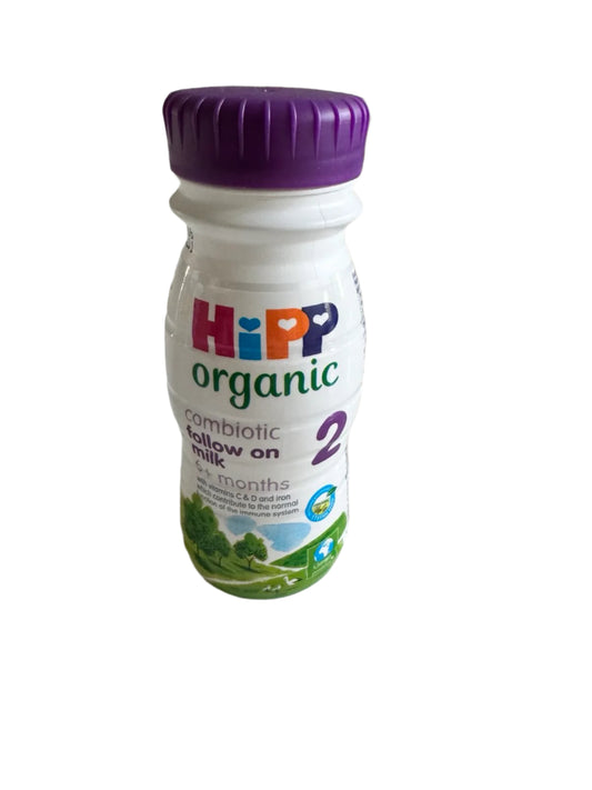 HiPP Organic 2 Follow On Baby Milk Liquid Formula 6-12 months 200ml - Pack of 6 (200ml x 6)