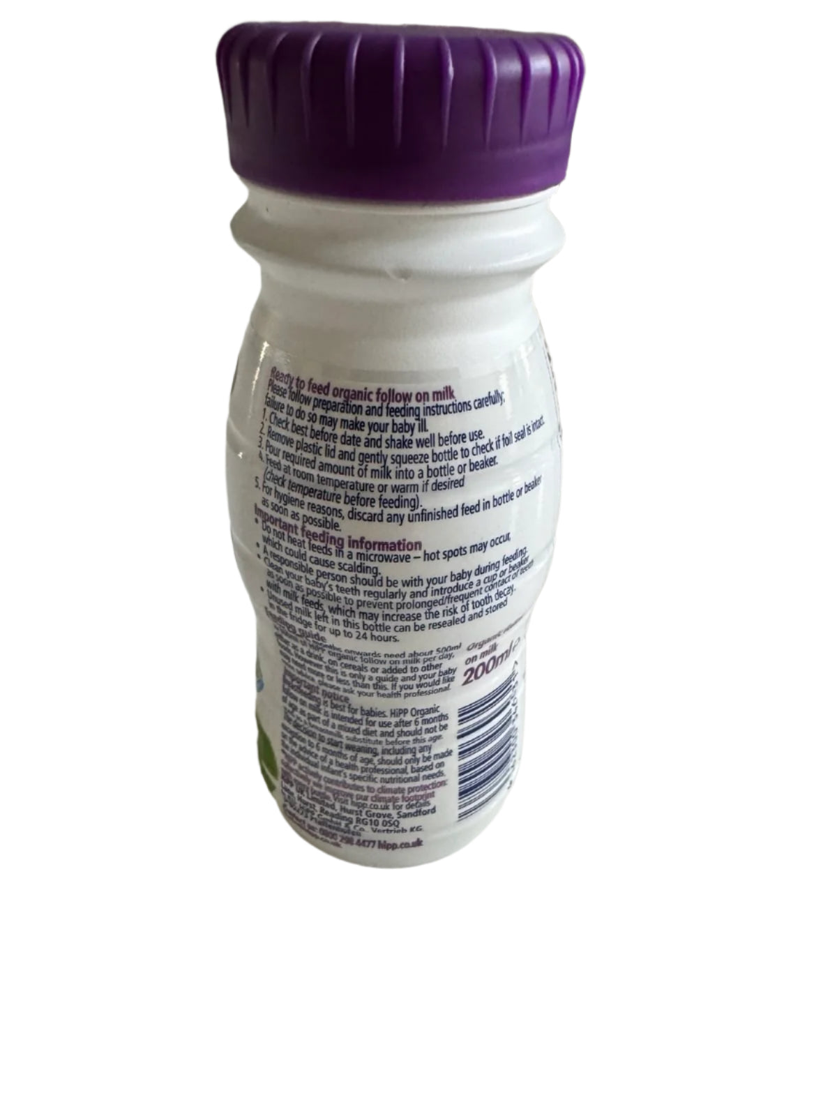 HiPP Organic 2 Follow On Baby Milk Liquid Formula 6-12 months 200ml - Pack of 6 (200ml x 6)