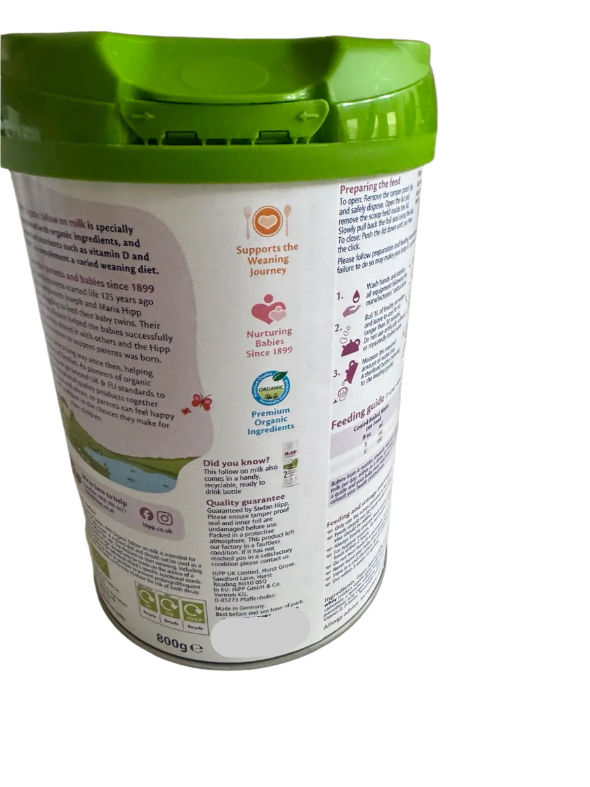 HiPP UK Stage 2 ORGANIC Follow On Baby Formula 6+ months (800g)