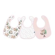 Kikka Boo Cotton Bibs Savanna Pink 3 Pack