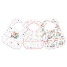 Kikka Boo Eva Terry Bib With Catcher Savanna Pink 3 Pack