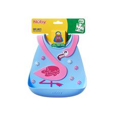 Nuby 3D Silicone Bib Flamingo (Blue)