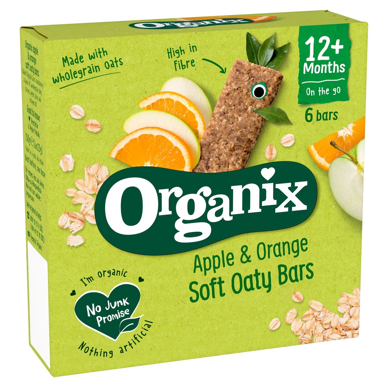 Organix Apple & Orange Organic Soft Oaty Bars Toddler Snack Multipack 6 x 23g