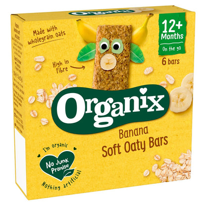 Organix Banana Organic Soft Oaty Bars Toddler Snack Multipack 6 x 23g