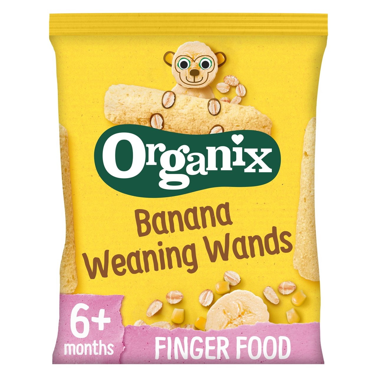 Organix Banana Weaning Wands Organic Baby Finger Food 6 months+ 25g - Pack of 3 - (25g x 3)