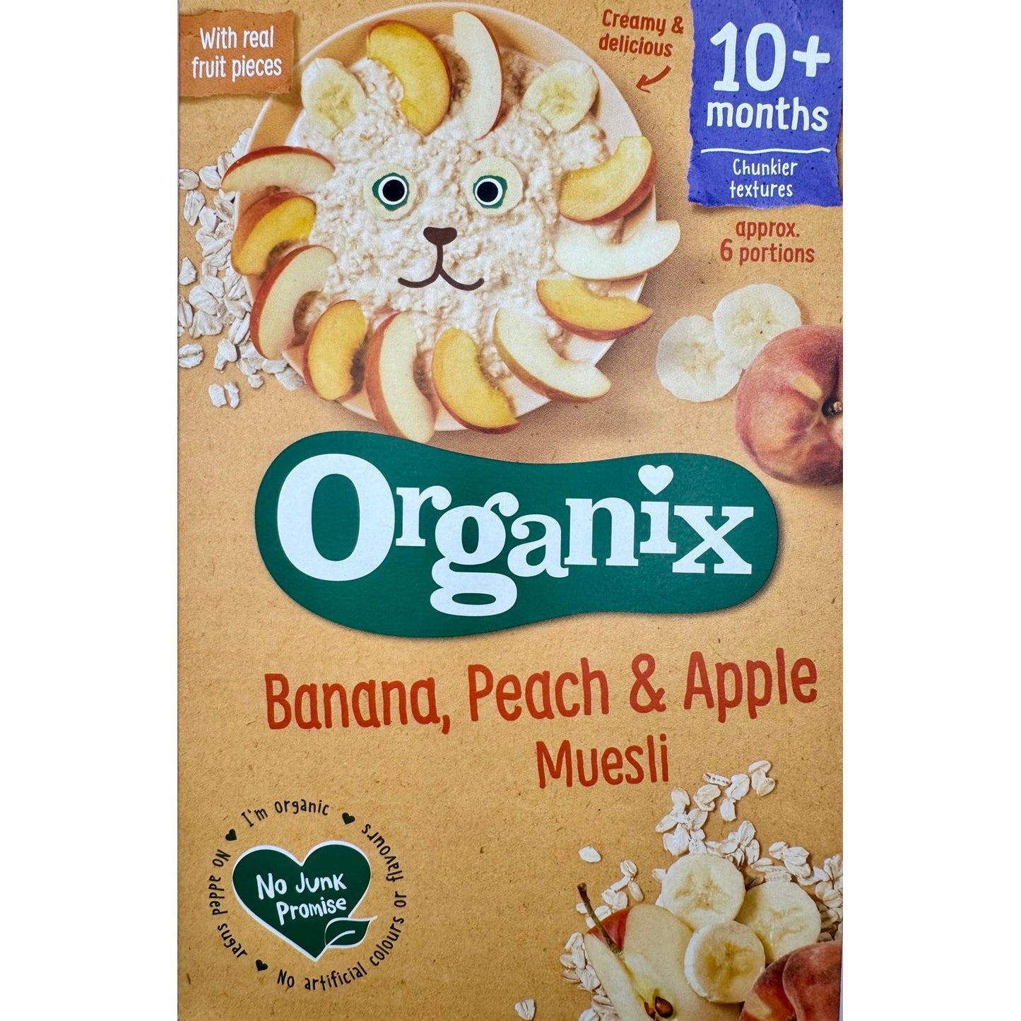 Organix Banana Peach & Apple Organic Baby Muesli, 10 months+ 200g