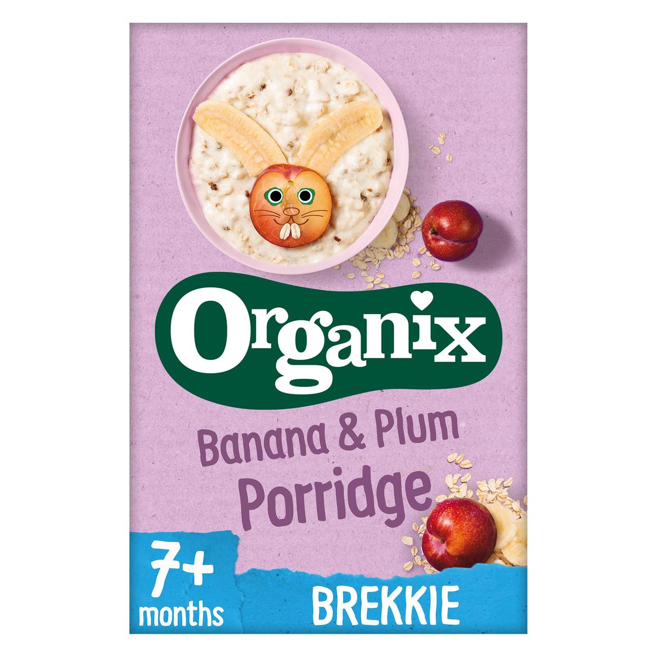 Organix Banana & Plum Organic Baby Porridge, 7 months+ 200g