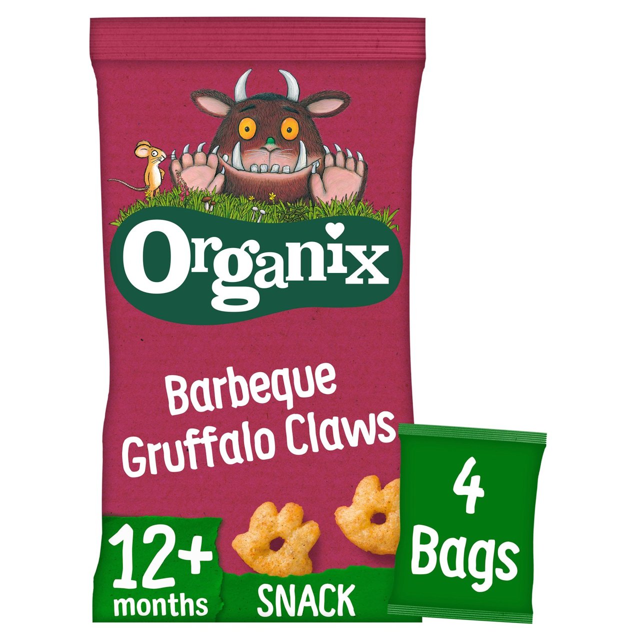 Organix Barbeque Organic Gruffalo Claws, 12 months+ Multipack 4 x 15g